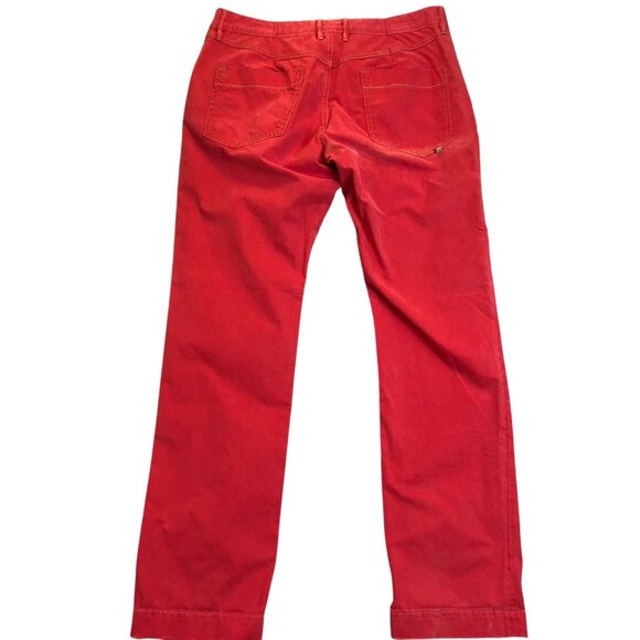Robert Graham Mens Pants 40x35 Red Slim Fit Jeano Style Cotton Casual Trousers - Picture 2 of 16
